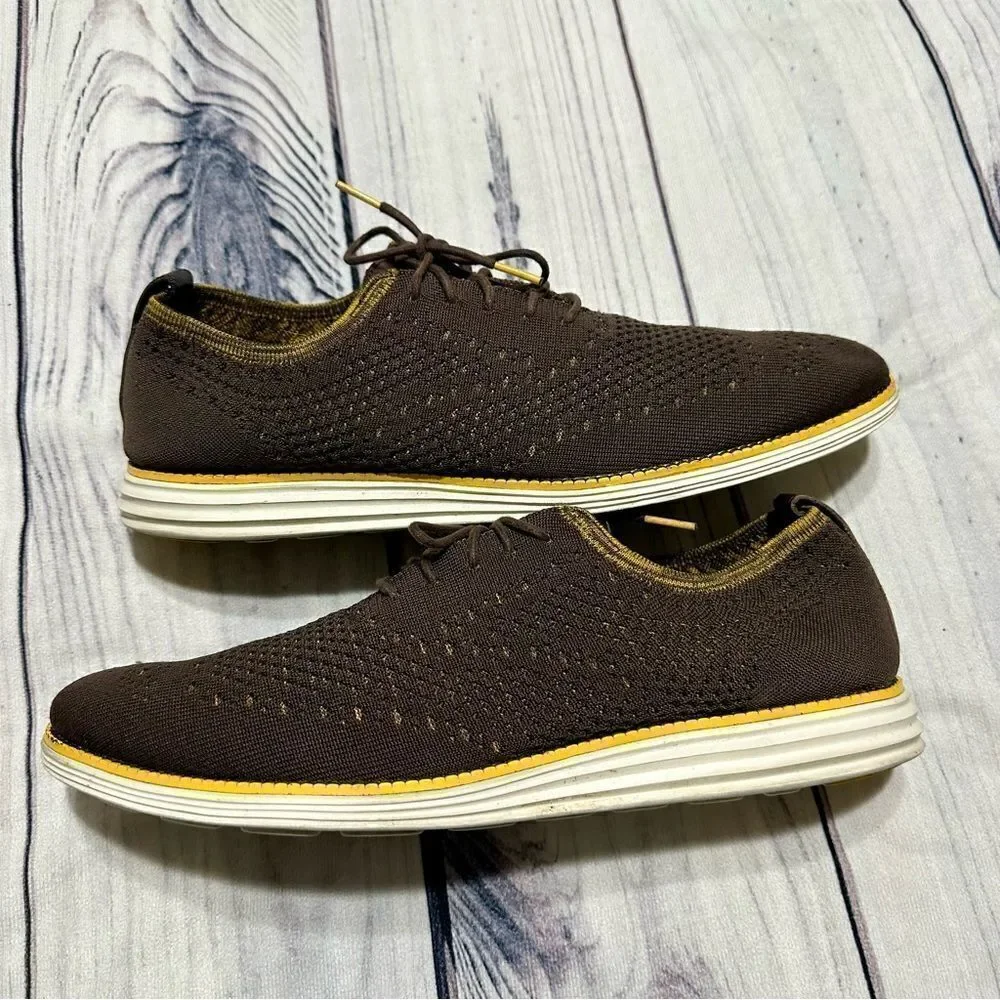 Cole Haan Shoes Men 13 M OriginalGrand‎ Oxford Plain Toe Gray Stitchlite